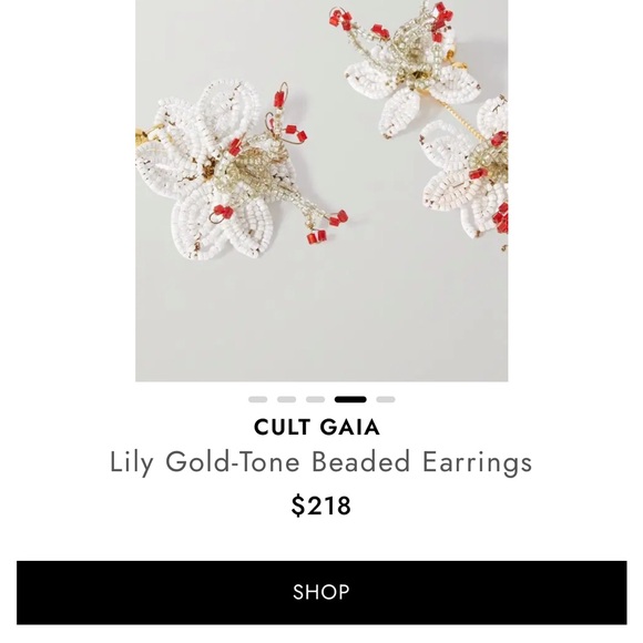 Cult Gaia NEW Lily Gold-tone Beaded Earrings - White - Picture 5 of 9